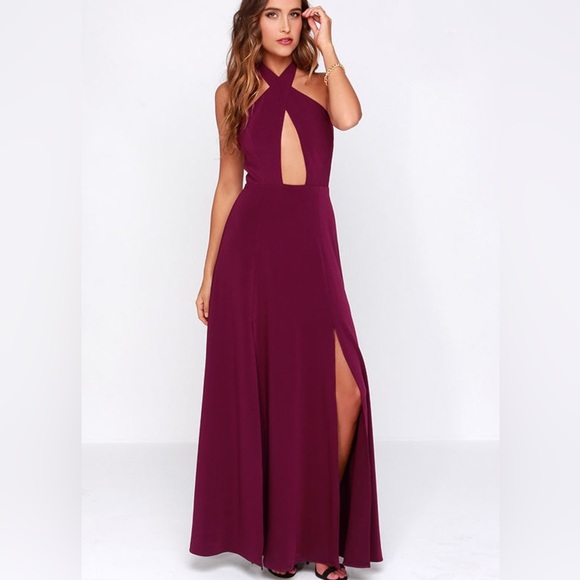 LULUS Style Stalker Zero Hour Burgundy Maxi Dress - Picture 1 of 5